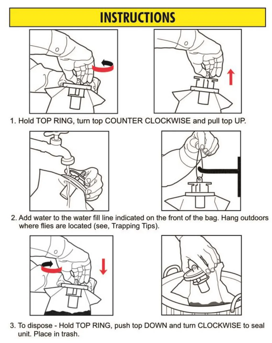 Horse Fly Trap Set of 3 - Organic & Effective Protection for Your Horses FlyTrap Fly Trap Bag Installing Instructions