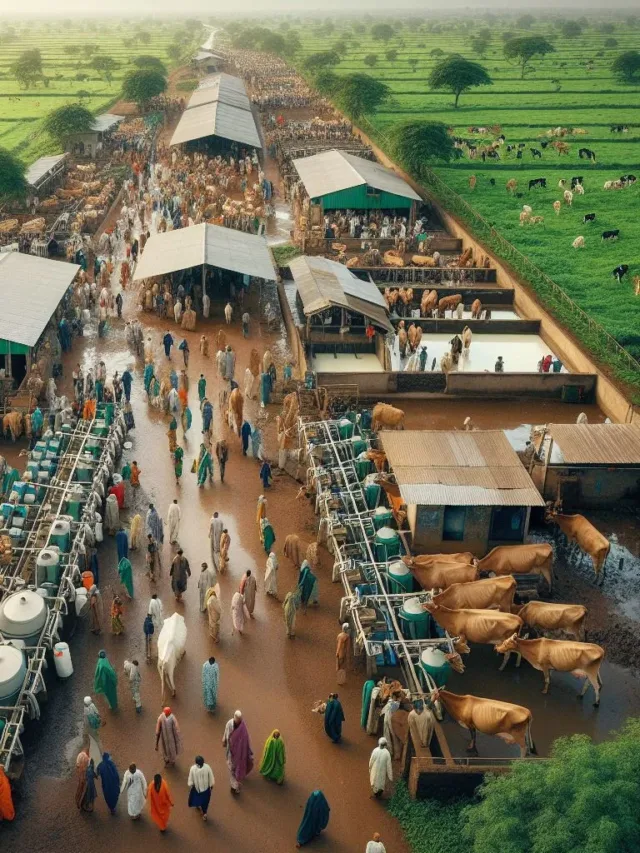 A Depiction of a Large Dairy Farm in India