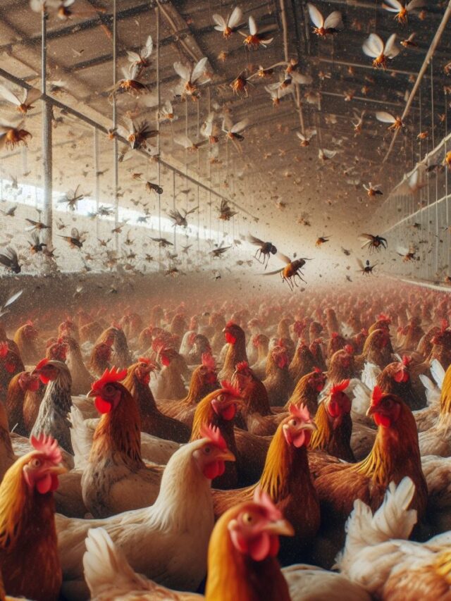 AI Illustration of Poultry Farm in India Infested with Flies