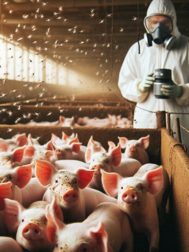Piglets Irritated by Flies