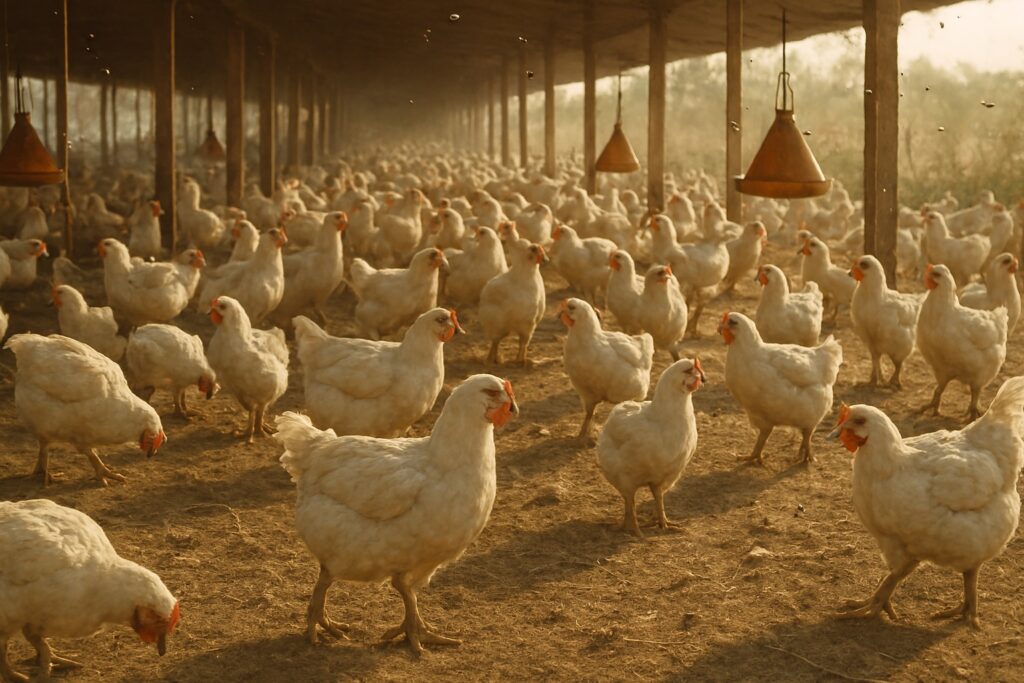 Poultry Farm Under Fly Infestation