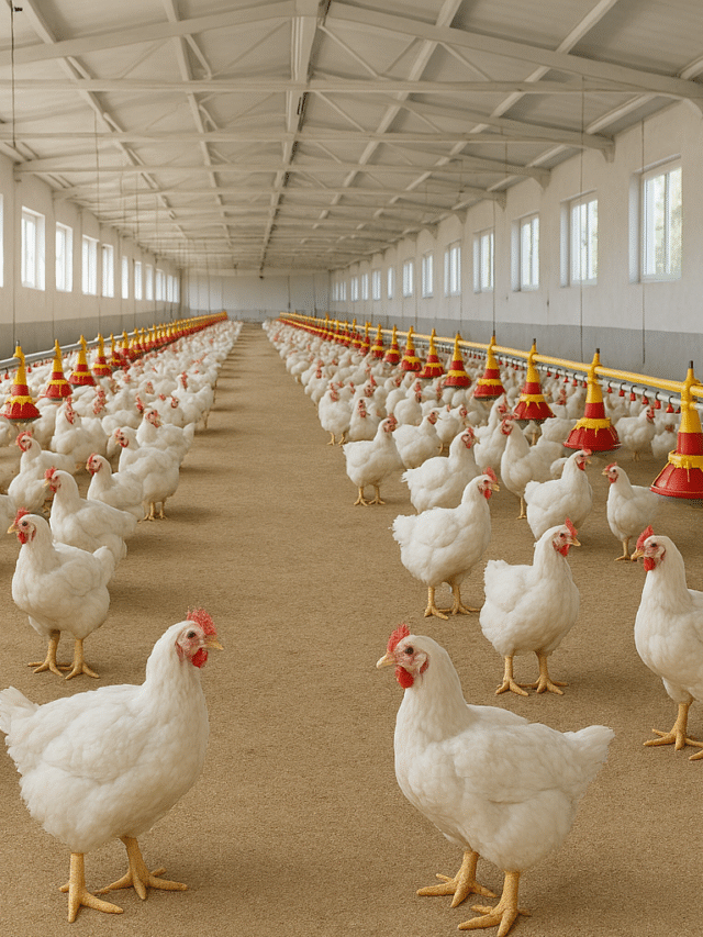A modern, clean poultry farm