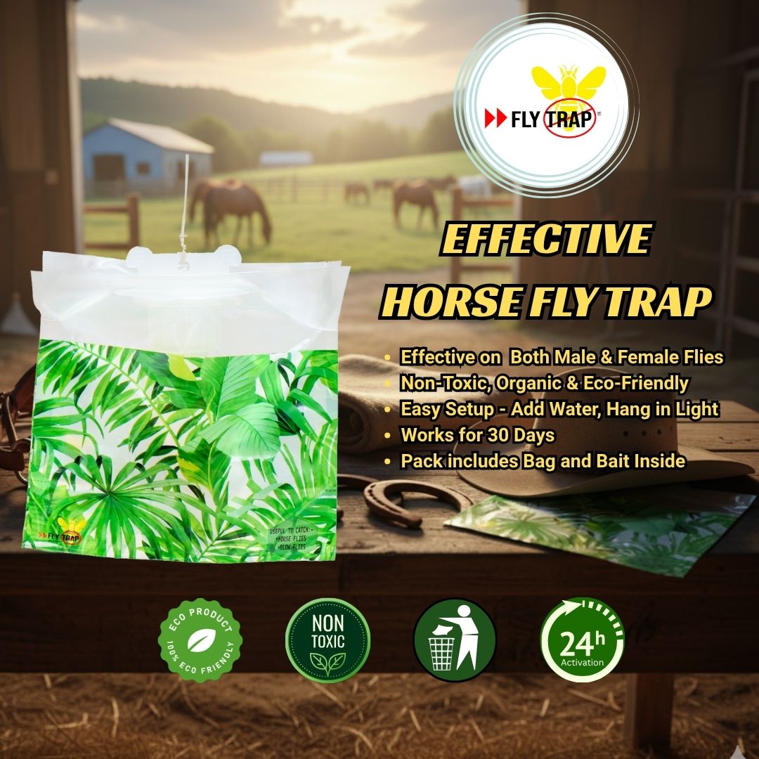 Horse Fly Trap Set of 3 - Organic & Effective Protection for Your Horses FlyTrap Non-Toxic Organic Horse Fly trap by FlyTrap.in