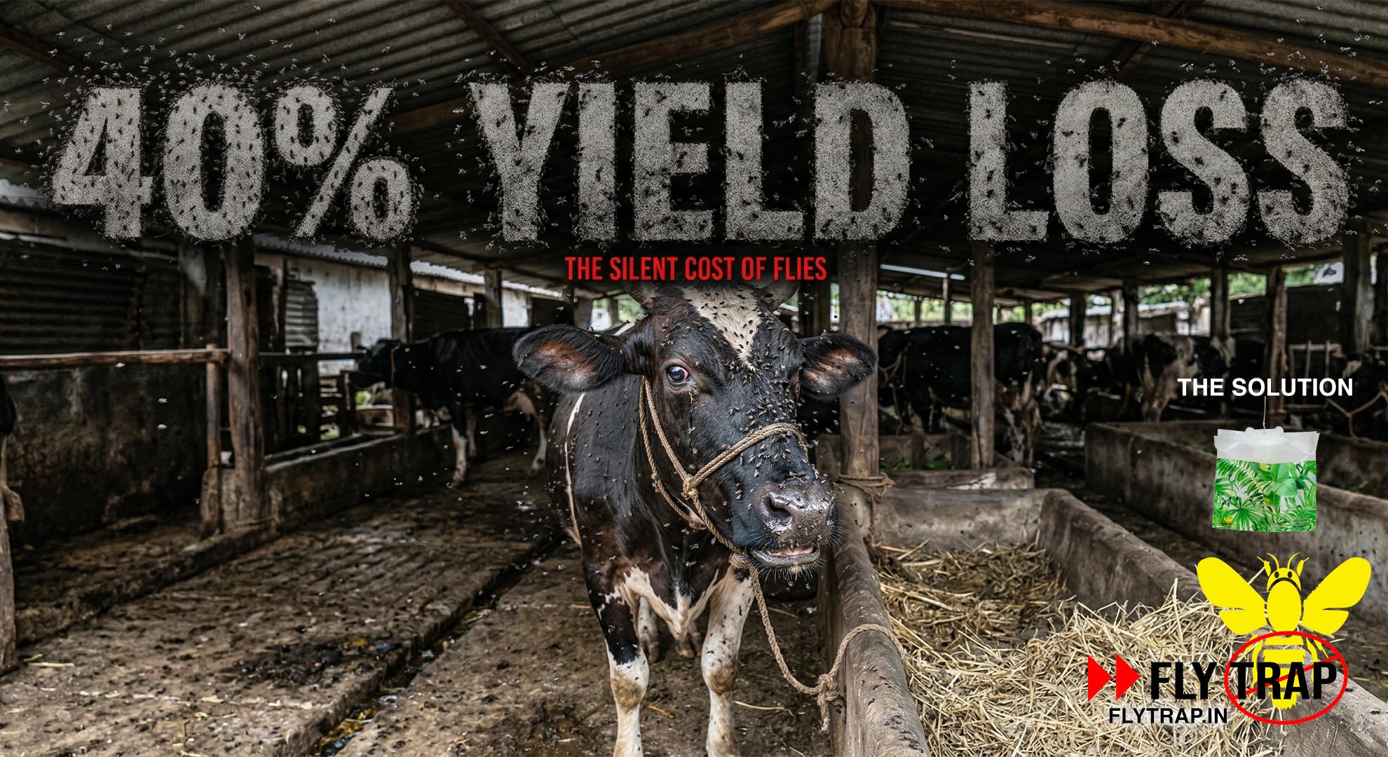 Dairy farm milk yield loss due to flies