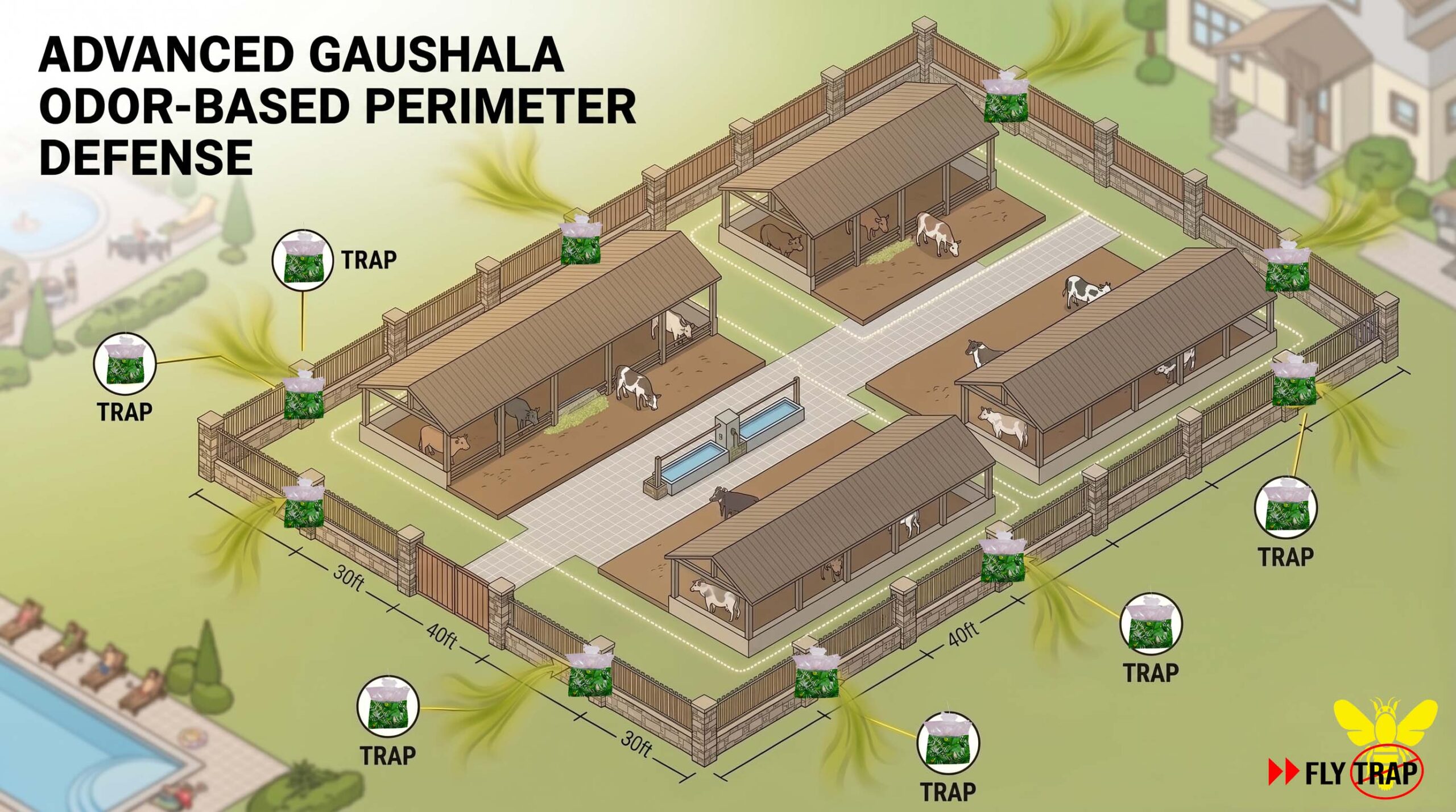 Outdoor Fly Traps for Gaushalas